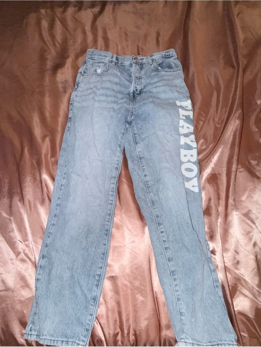 Playboy womens Light Blue Denim Jeans with Side Logo